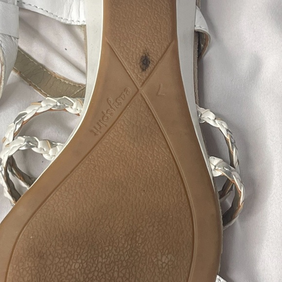 Easy Spirit White Adjustable Strap Floral Beaded Wedge Sandals Size 7 - Picture 10 of 10